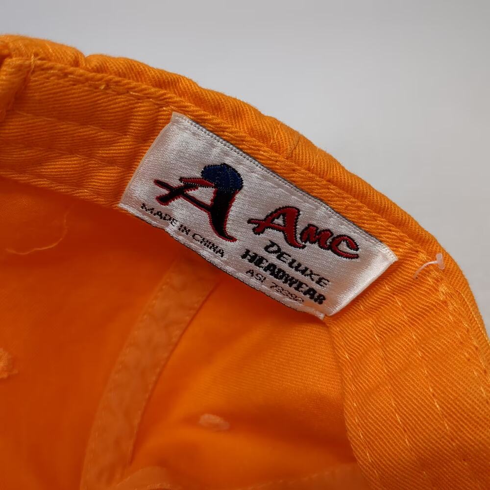 AMC Baseball Cap Orange OS Yellow Racing Embroidered Adjustable Slideback Hat - Picture 10 of 10